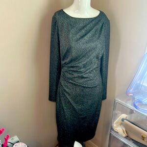 Eliza J Charcoal Long Sleeve Dress